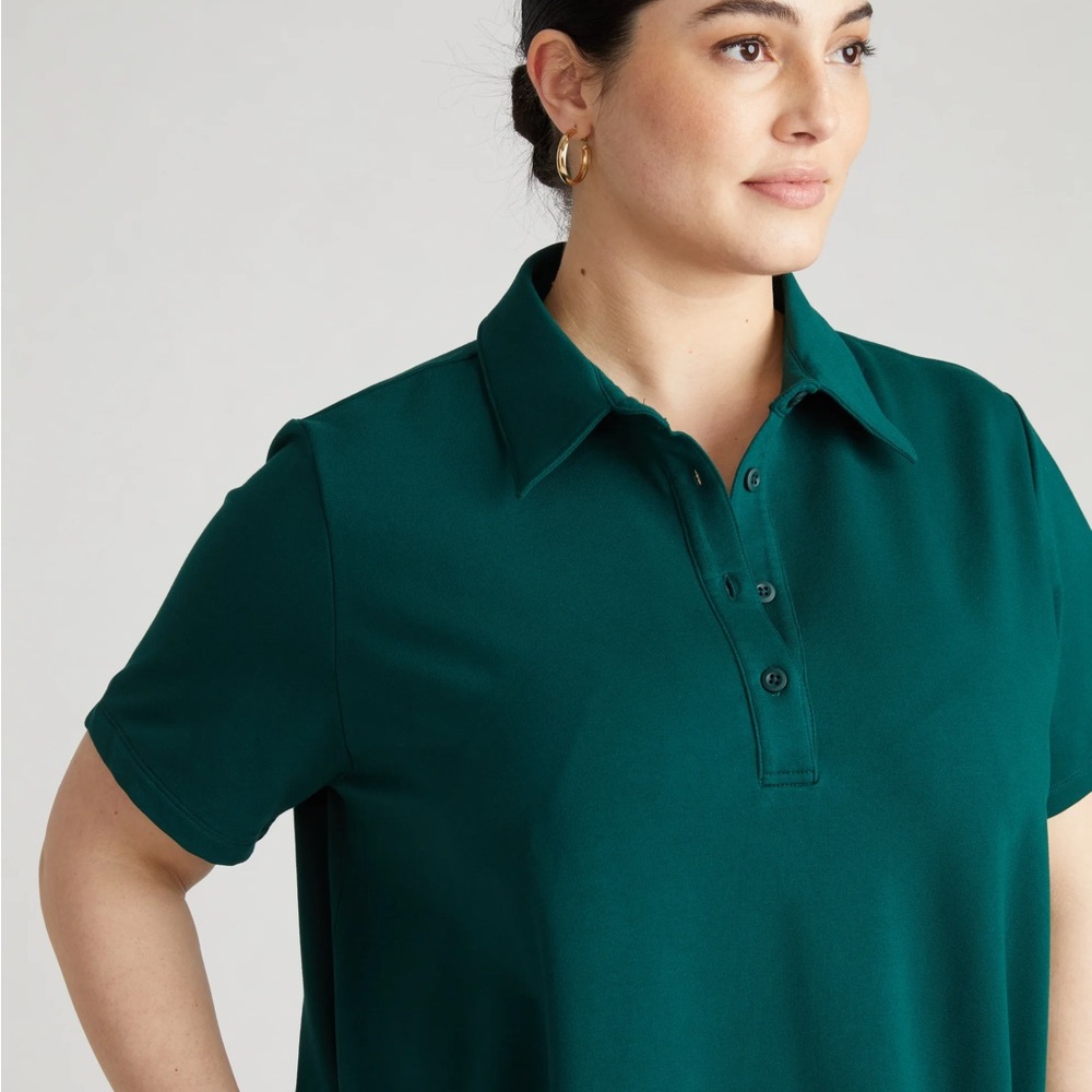 Universal Standard Forest Green Polo Shirt Dress - Picture 2 of 7